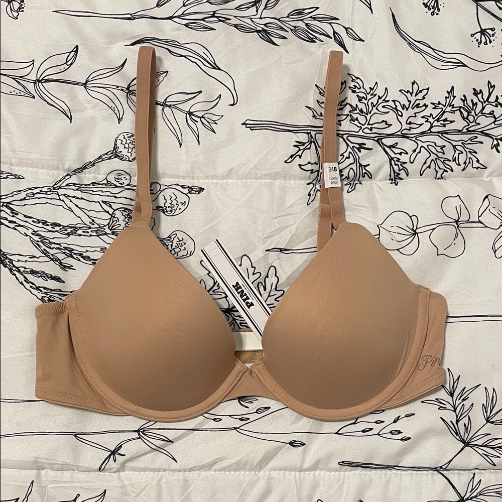 NWT Victorias Secret Pink 34B tan Tshirt bra